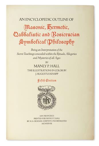 (OCCULT.) Hall, Manley Palmer. An Encyclopedic Outline of Masonic, Hermetic, Qabbalistic,